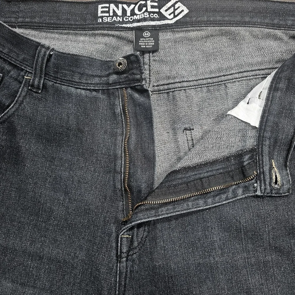ENYCE Men's Size 44 Rinsed Black Denim Jean Shorts Baggy Fit Y2K Hip Hop Style